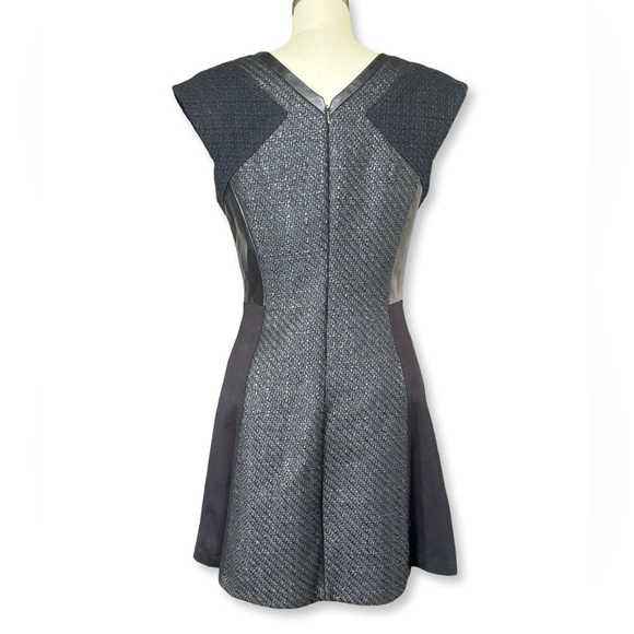 Rebecca Taylor Tweed and Leather Mini Dress - Picture 3 of 5